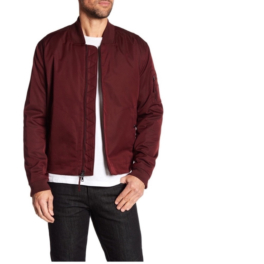 Vince Utility Bomber Quilted Jacket In Oxblood